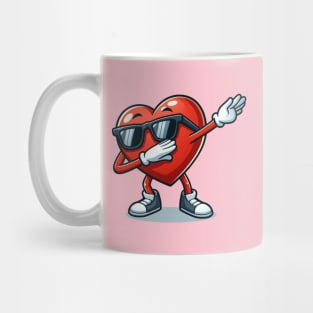 Dabbing Heart Funny Mens Kids Boys Valentines Day Mug